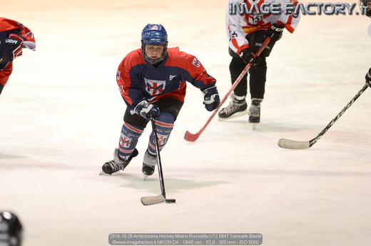 2014-10-26 Ambrosiana-Hockey Milano Rossoblu U12 0647 Samuele Basile
